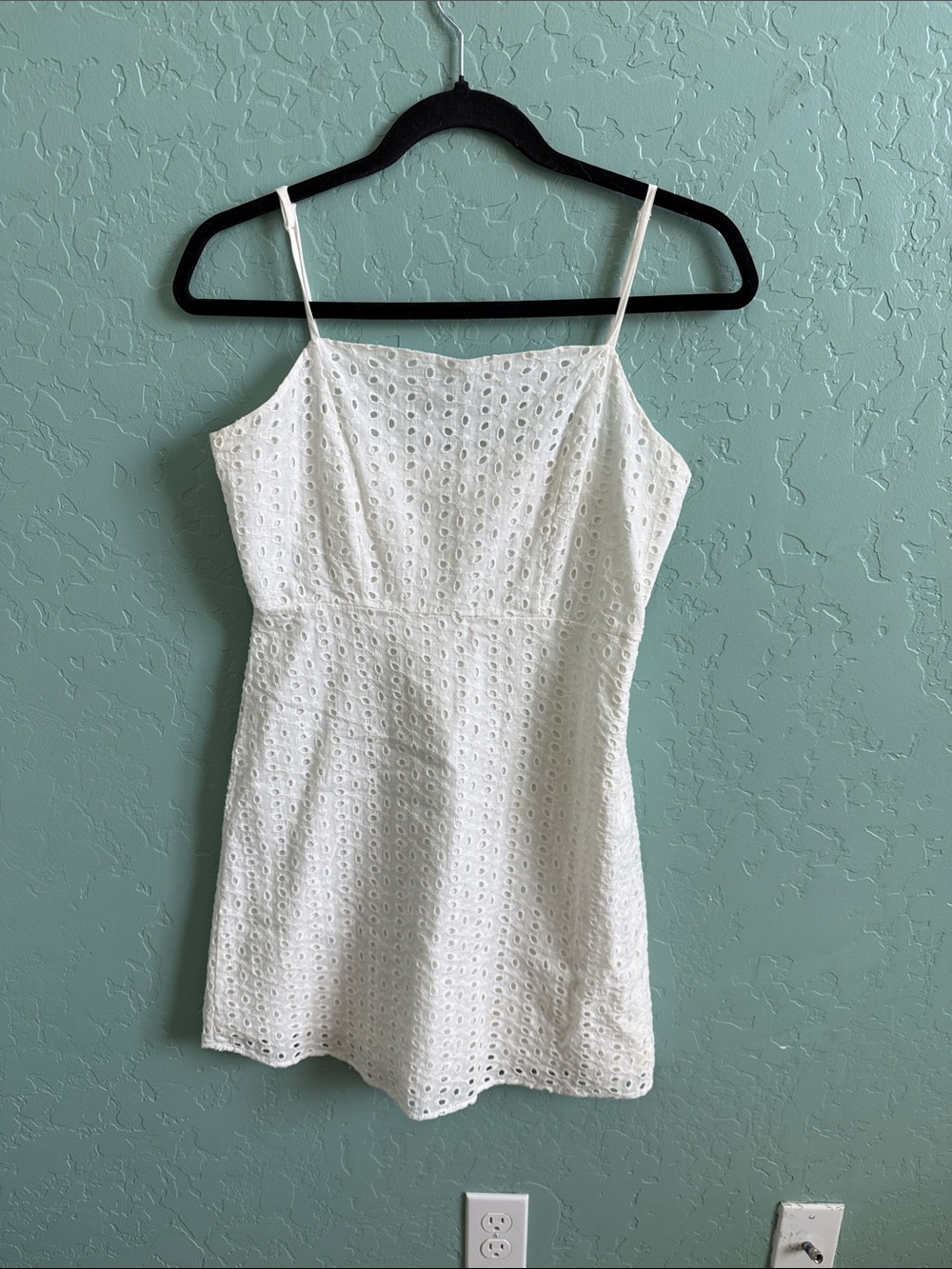 White Eyelet Spaghetti Strap Tank Top